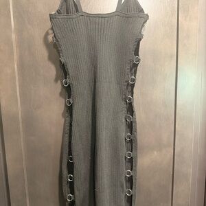 Windsor Black Backless Dress with Ring Accents